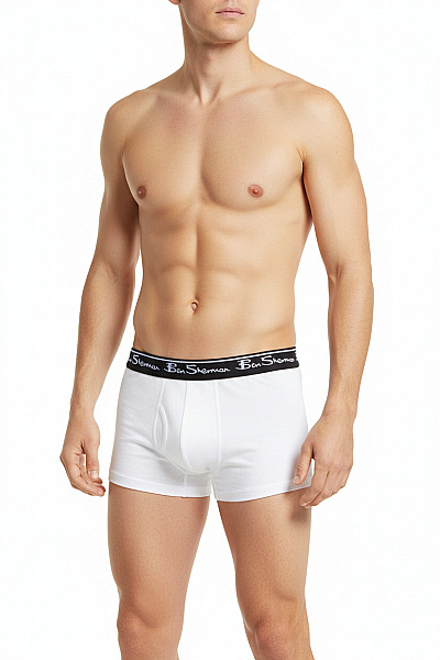 Ben Sherman Pánské Bavlněné Boxerky Bílé Vel. S