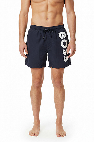 Hugo Boss Pánské Tmavě Modré Plavecké Kraťasy S Potiskem Velikost L