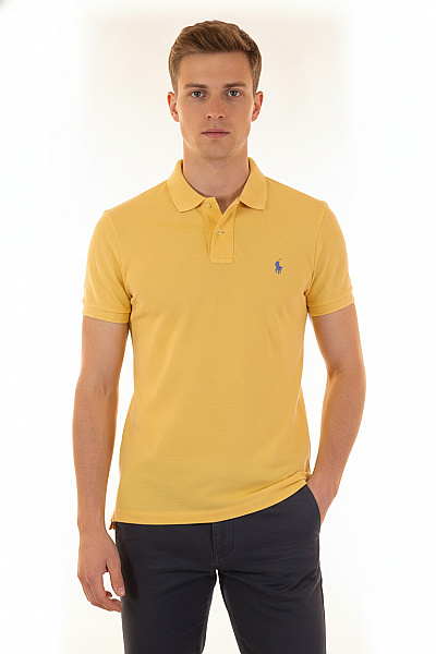Ralph Lauren Polo Tričko S Krátkým Rukávem A Límečkem žluté Bavlněné Velikost S