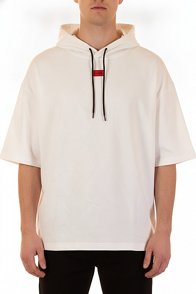 Hugo Boss Pánské Tričko S Krátkým Rukávem A Kapucí Bílé Jednobarevné Basic Vel. XXL