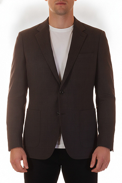 Duffel & Rums Pánské Sako Elegantní Business Kostkované Hnědé Vel. 54