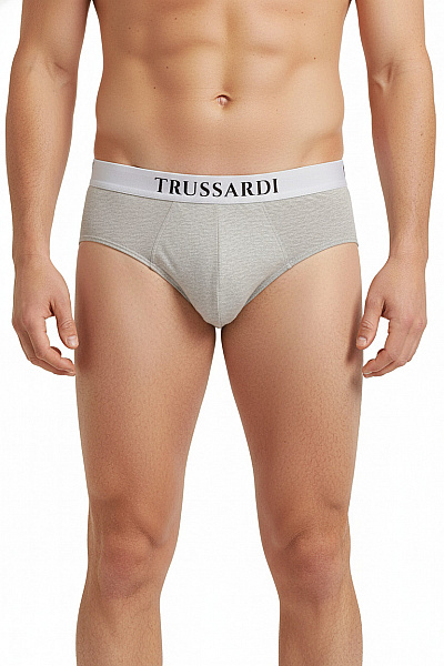 Trussardi Pánské Bavlněné Slipové Spodní Prádlo šedé Vel. EU XL