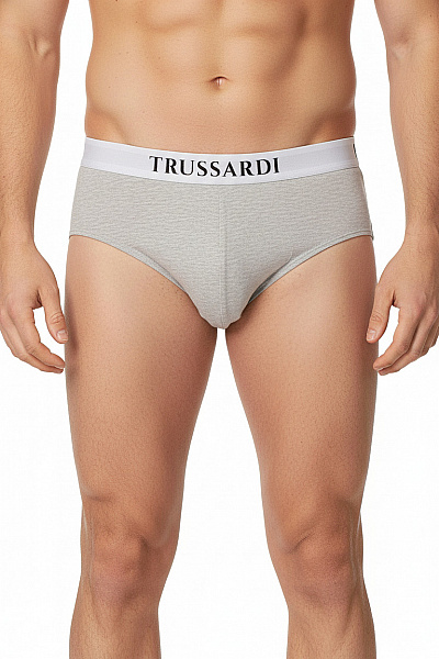 Trussardi Pánské Bavlněné Slipové Spodní Prádlo šedé Velikost EU XL