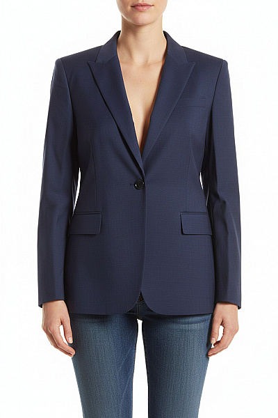 Hugo Boss Dámské Sako Elegantní Modré Jednořadé S Jedním Knoflíkem Business Velikost 42