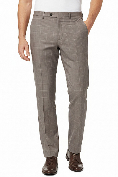 John Varvatos Pánské Vlněné Kostkované Elegantní Kalhoty Rovné Velikost 40/33