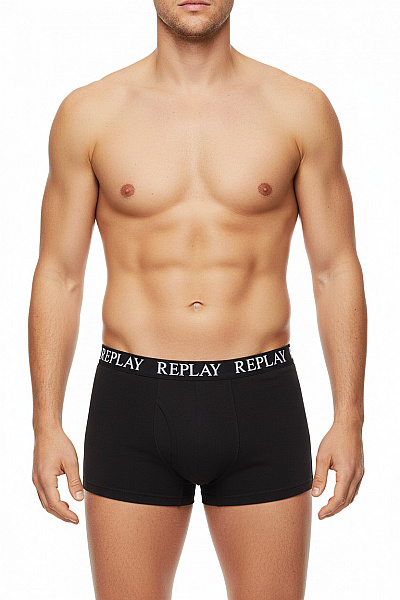 REPLAY Pánské Bavlněné Boxerky černé