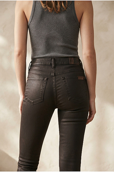 7 For All Mankind Dámské Džíny Skinny Vysoký Pas Strečové Hnědé Velikost 25