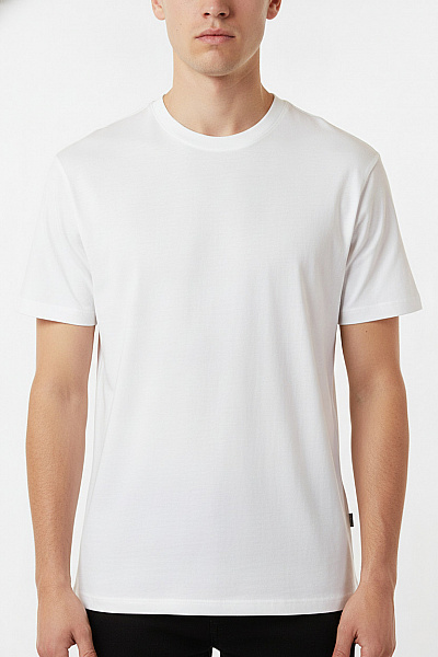 JACK & JONES Pánské Tričko S Krátkým Rukávem Bílé Bavlněné Basic Velikost M