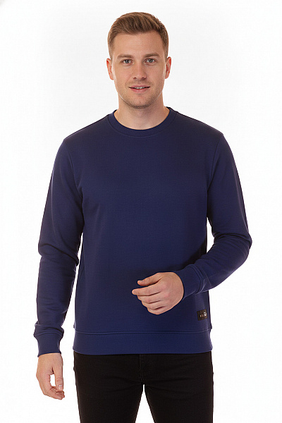 John Richmond Modrá Mikina S Dlouhým Rukávem Jednobarevná Crewneck Velikost L