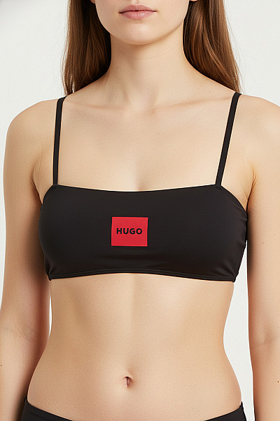 Hugo Boss černý Crop Top Podprsenkový Top Bez Ramínek Vel. M