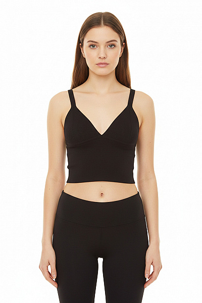 ZARA Dámské černé Tílko Bez Rukávů Crop Top Velikost S