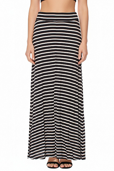 BCBGMAXAZRIA Dámská Dlouhá Pruhovaná Sukně Elastická Vel. M