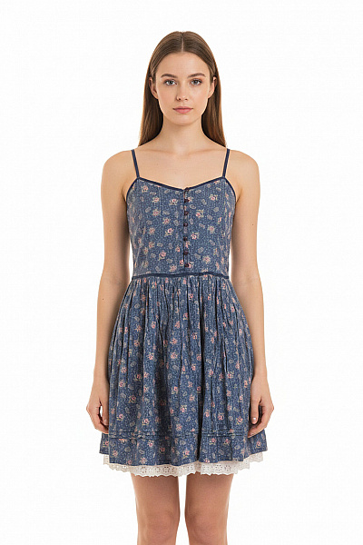 Pepe Jeans Dámské šaty Na Ramínka Květované Bavlněné Letní Boho Velikost S