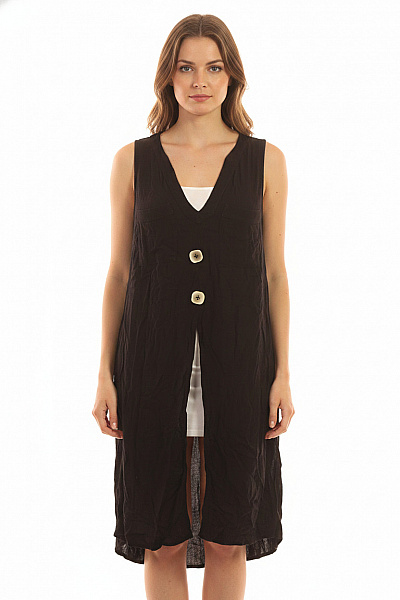 River Island Černá Tuniková Halenka Bez Rukávů S Výstřihem Do V Vel. EU 40