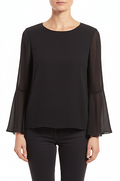 ZARA Dámská Halenka S Dlouhým Rukávem černé Polyesterové Velikost M