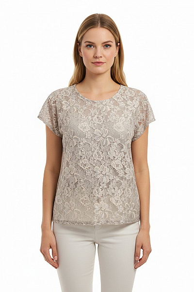 ONLY Dámská Krajková Halenka S Krátkým Rukávem Elegantní Květinová Velikost 40