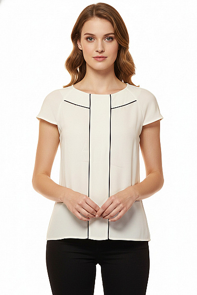 ZARA Dámská Halenka Bílá Krátký Rukáv Elegantní Velikost XS