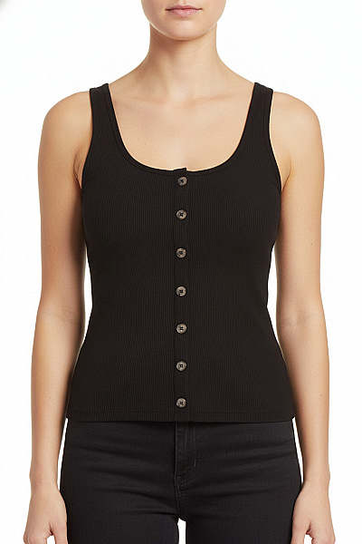 New Look černé Dámské Tílko Bez Rukávů Crop Top Basic Vel. 42