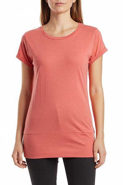 Dámské Tričko S Krátkým Rukávem A Kulatým Výstřihem Basic červené Velikost M