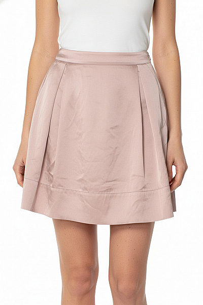 BCBGMAXAZRIA Hedvábné Růžové Plisované Společenské Midi Sukně Velikost S