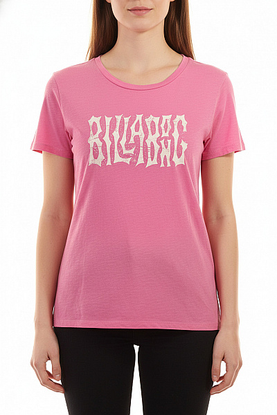 BILLABONG Růžové Tričko S Krátkým Rukávem A Potiskem Basic Velikost EU M