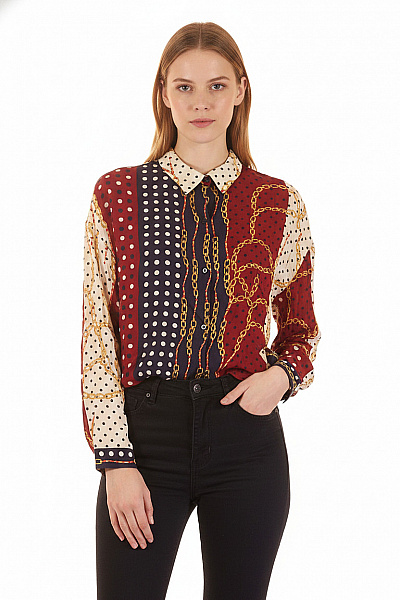 ZARA Dámská Košile S Dlouhým Rukávem, Vzorovaná, Retro, Elegantní Vel. S