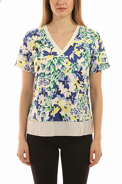 Marks & Spencer Dámská Halenka S Krátkým Rukávem A Květinovým Potiskem Velikost 42