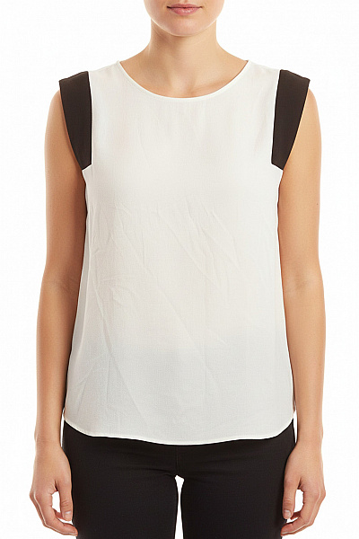 ZARA Dámská Halenka Bez Rukávů Bílá Polyesterová Velikost M