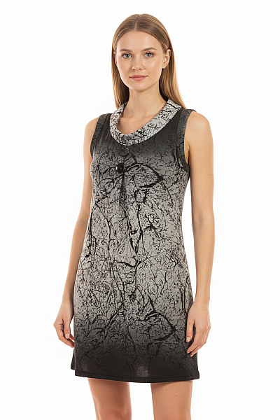 IZABEL LONDON Dámské šaty Bez Rukávů S Potiskem Stromů A Stojáčkem Velikost EU 38