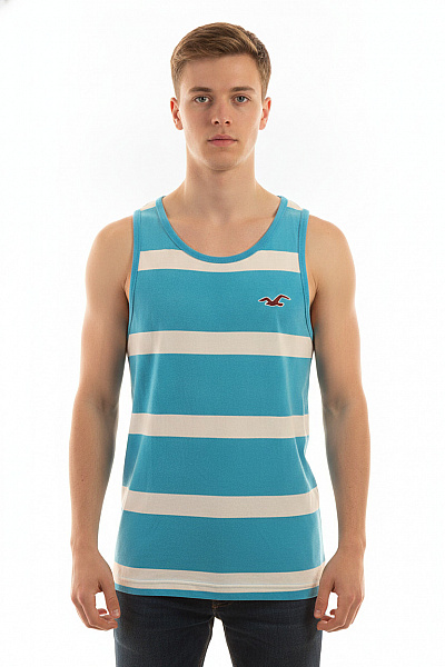 Hollister Pruhované Tílko S Kulatým Výstřihem Basic Velikost S