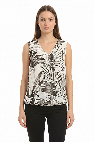 Next Dámská Halenka Bez Rukávů S Potiskem Listů Velikost 42