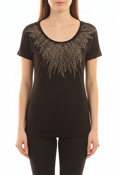 Warehouse Dámské Tričko S Krátkým Rukávem A Flitry Velikost DE 38