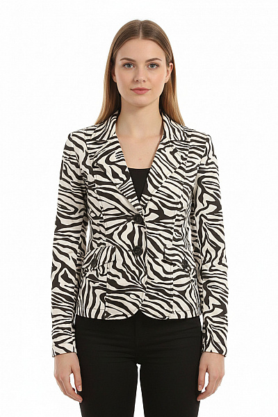 AIRFIELD Dámské Sako Zebra Vzorované Elegantní Vypasované Velikost 38