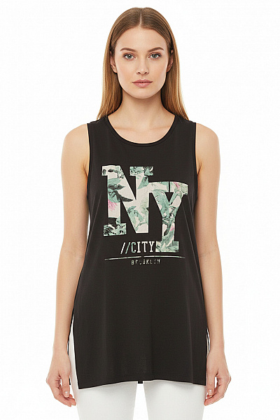 ONLY Dámské Tričko Bez Rukávů S Potiskem NY Brooklyn Vel. S