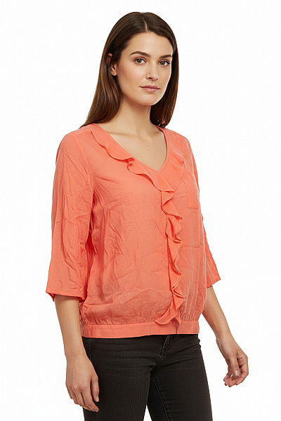 Next Oranžová Halenka S Volánky A Krátkým Rukávem Vel. 42