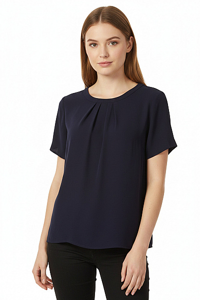 J.CREW Černá Halenka S Krátkým Rukávem Elegantní Polyesterová Velikost S