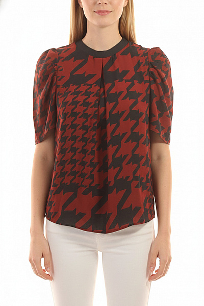 Next Dámská Halenka S Krátkým Rukávem A Potiskem červená Velikost 40