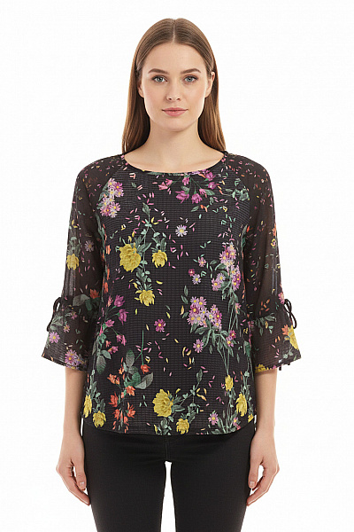 Next Dámská Halenka S Krátkým Rukávem A Květinovým Potiskem Velikost 40