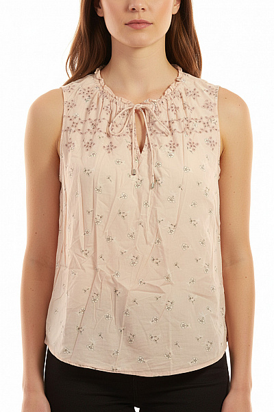 Next Růžová Halenka Bez Rukávů S Potiskem Květinová Boho Bavlna Vel. 40