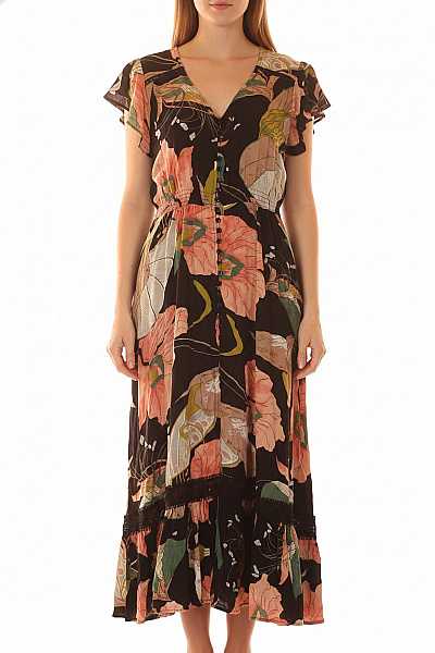 APRICOT Dámské Květované šaty Midi Boho Volné Letní Velikost EU XL