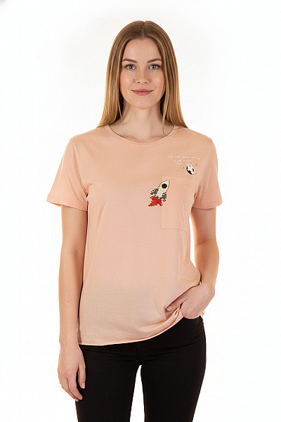 PULL&BEAR Růžové Tričko S Krátkým Rukávem A Potiskem Rakety Velikost EU L