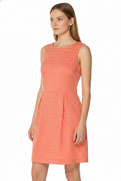 River Island Letní šaty Bez Rukávů Oranžové Puntíkované Bavlněné S Kapsami Velikost EU 34