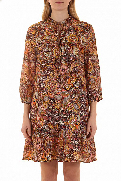 MANGO šaty S Krátkým Rukávem Květované Boho Volné Vel. S