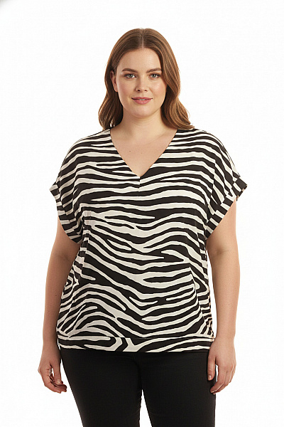 Next Dámská Halenka S Krátkým Rukávem A Potiskem Zebra Velikost EU 48