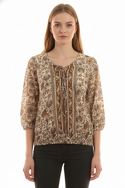VERO MODA Dámská Halenka S Dlouhým Rukávem A Potiskem Boho Vel. EU XS