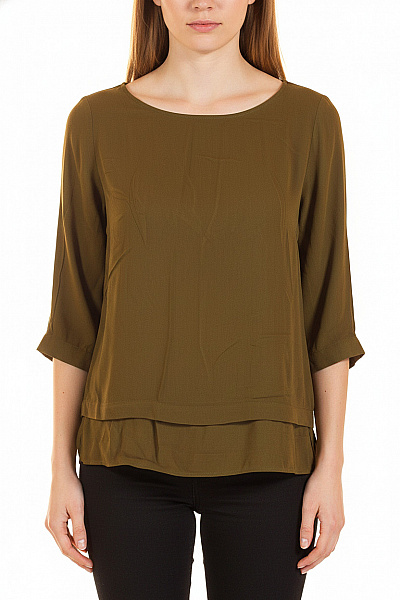River Island Dámská Halenka Krátký Rukáv Khaki Volná Velikost 36