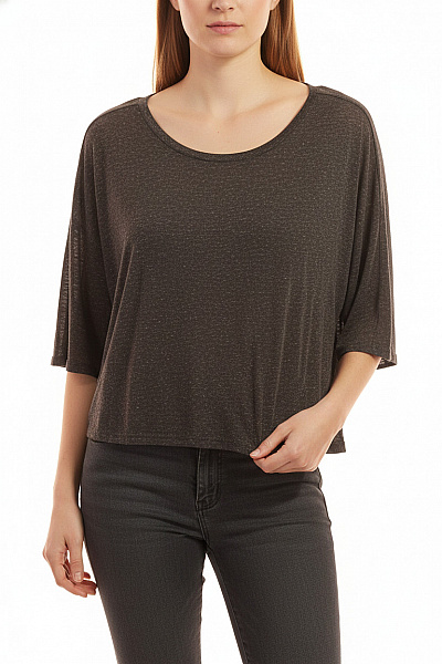 Esprit Dámské Tričko S Krátkým Rukávem šedé Crop Top Vel. M
