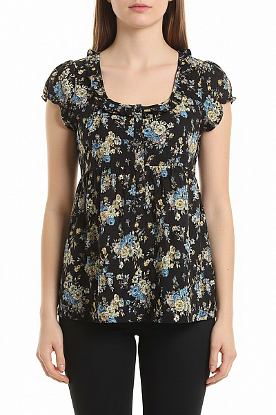 Topshop Dámská Halenka S Krátkým Rukávem A Květinovým Potiskem Vel. 36