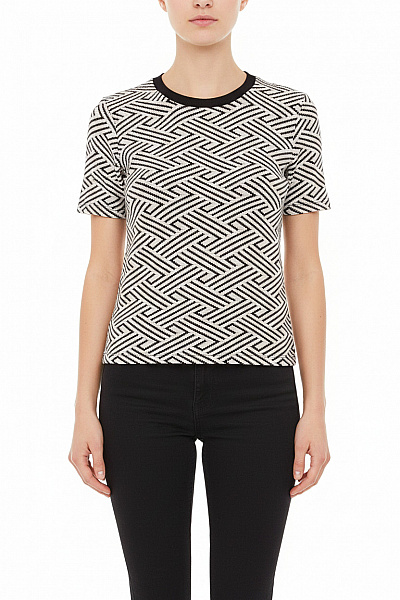 Topshop Dámské Tričko S Krátkým Rukávem A Potiskem Crop Top Vel. 34