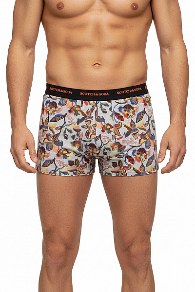 Scotch & Soda Pánské Bavlněné Boxerky S Květinovým Vzorem